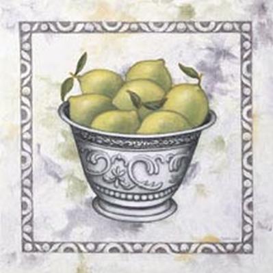 Limes In Silver Bowl Poster Print