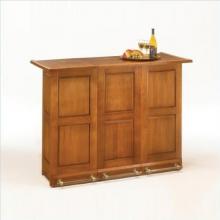 Home Styles Folding Bar With Antique Brass Rails - Cottage Oak