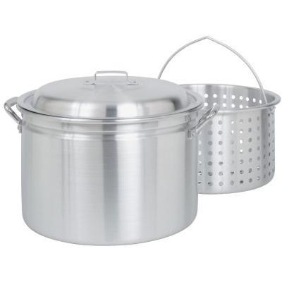 Bayou Classic 24 Quart Aluminum Steam/Boil/Fry Stockpot With Basket And Lid