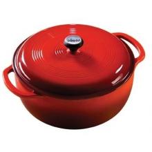 Lodge Enamel Cast Iron Dutch Oven 6 Qt Island Spice (gradated Red)