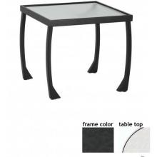 Tribeca 24 Inch Aluminum Square End Table Glass With Night Sky Frame