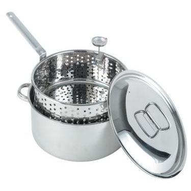 Bayou Classic 10 Quart Stainless Steel Fry Pot With Lid And Basket