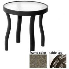 Sterling 24 Inch Aluminum Round Occasional Table - Aluminum Partial Pattern With Scavo Bronze Frame