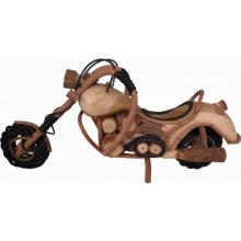 Small Teak Wood Motorcycle - Light