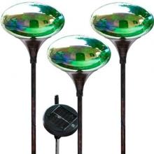 Alpine Solar Stake With 6 Inch Diameter Green Glass Ball