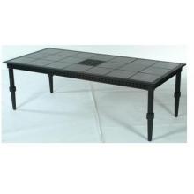 Meadow Decor Huntington 42 X 92 Cast Aluminum Rectangular Table - Charcoal Finish W/ Granite Top