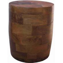 Teak Wood Barrel Block Side Table