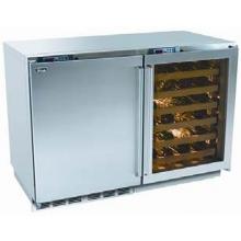 Perlick Built In Refrigerator And Wine Reserve With Solid Stainless Door And Stainless Glass Door