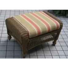 North Cape Port Royal Resin Wicker Ottoman - Walnut