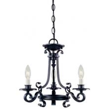 Iron Works Collection Hanging Three Light Fixture In Rust Finish - 3 Bulbs