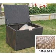 Alfresco Home Loggia Small Wicker Outdoor Storage Box, Rectangular - Summer Grass