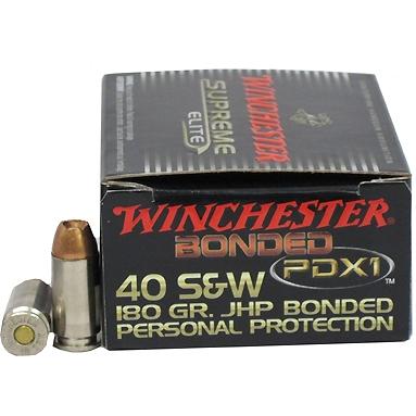 Winchester Ammo 40 S&W 180gr JHP Bonded PDX1 (Per 20)
