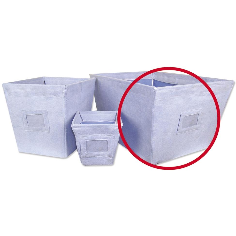 Trend Lab Large Fabric Storage Bin - Blue Ultrasuede