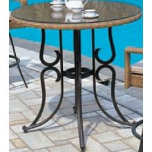 Alfresco Home Mackinac 42 Inch Round Bar Table With Umbrella Hole & Glass Top