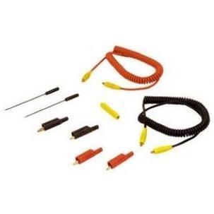 The Universal Jumper Leads with interchangeable probe ends and clips provide tremendous versatility for any circuit testing situation. Alligator clips and 4 inch long back probe tips allow for fast easy hook up to wires, terminals and connectors. A jumper lead coupler allows the 2 leads to be attached end to end creating a 16 jumper wire. Heat and oil resistant coil cord and molded strain relief ends are designed to survive a lifetime in the harsh automotive environment. The set includes: 2 - 8 foot universal jumper leads with 8/32 threaded ends, 4 - Screw on alligator clips and 2 - 4 inch back probe extensions. This product is part of the Waekon Gold Test Lead Adapter and Accessory Series Made in the USA Covered by Lifetime Warranty