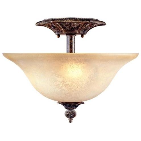 Claiborne Collection Ceiling Mount Globe Fixture In French Bronze Finish - 3 Bulbs