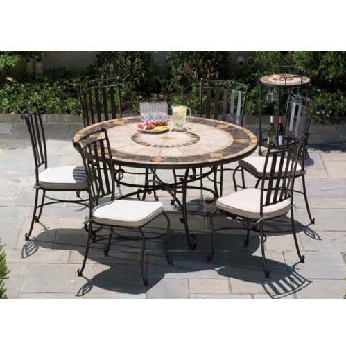 Alfresco Home Compass 60 Inch Round Table Dining Group