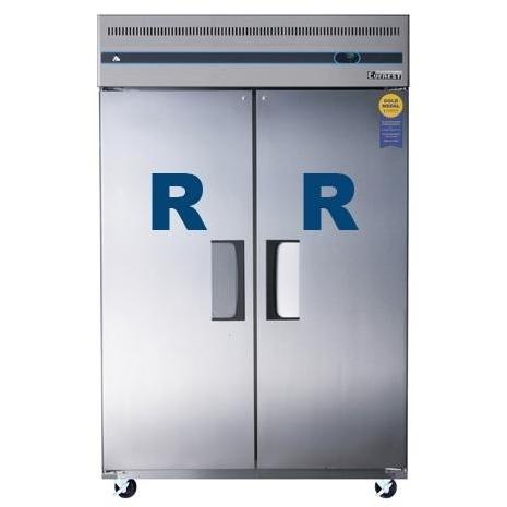 Everest 48 Cu. Ft. Dual Solid Door Upright Reach-In Refrigerator - Stainless Steel - ESR2
