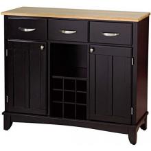 Home Styles Large Buffet Server With Wood Top - Natural/Black