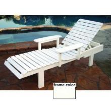Eagle One Recycled Plastic Avalon Chaise Lounge With Arms And Wheels - White