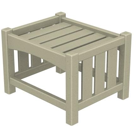 Poly-Wood Recycled Plastic Wood Mission Ottoman - Cushion Included