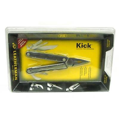 Leatherman Kick Multi-Tool, Standard Stainless Steel Finish, Leather Clam
