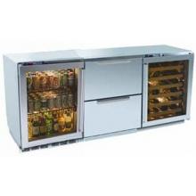 Perlick Built In Double Refrigerator And Wine Reserve With Overlay Glass Door (x 2) And Integrated Drawers (Requires Custom Panels)