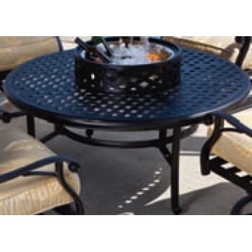 Alfresco Home Weave 52 Inch Bev/Fire Pit Chat Table, Base And Accessory Kit-AZ