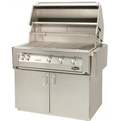 Vintage Gas Grills 42 Inch Natural Gas Grill On Cart With Smoker Burner And Rotisserie Burner