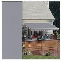 Sunsetter Pro Motorized Awning (10 Ft / Solid Slate Gray) With Traditional Laminated Fabric With Left Mounted Moter And Soffit Bracket