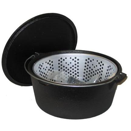 Seasoned Cast Iron Dutch Oven W/Fry Basket 9 Qt.