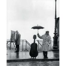 Musician In The Rain Poster Print
