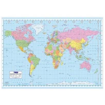 World Map Political Wall Map Poster Print