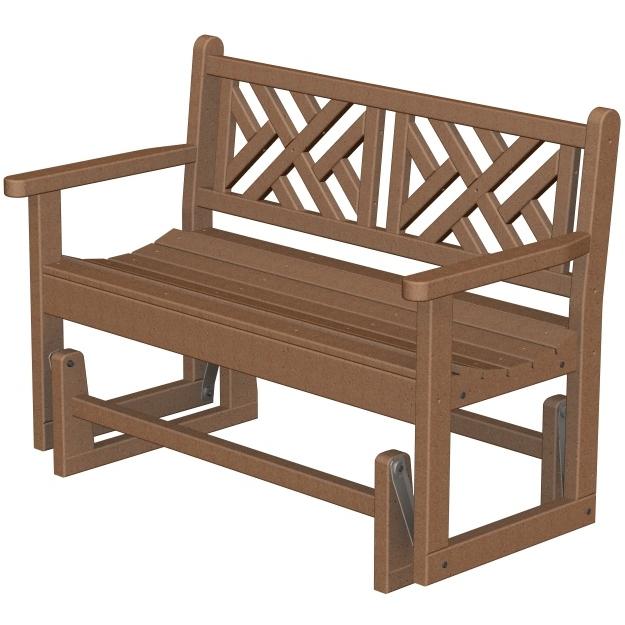 Poly-Wood Recycled Plastic Wood Chippendale Glider Bench - 48 Inches