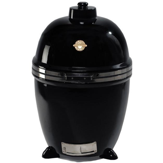 Grill Dome Large Charcoal Grill Infinity Series BBQ Grill With Stainless Auto Hinge - Black