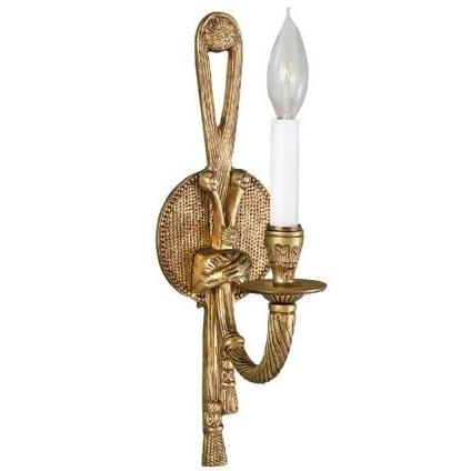 Wall Sconce Single Light Fixture In Cameo Brass Finish - 1 Bulb