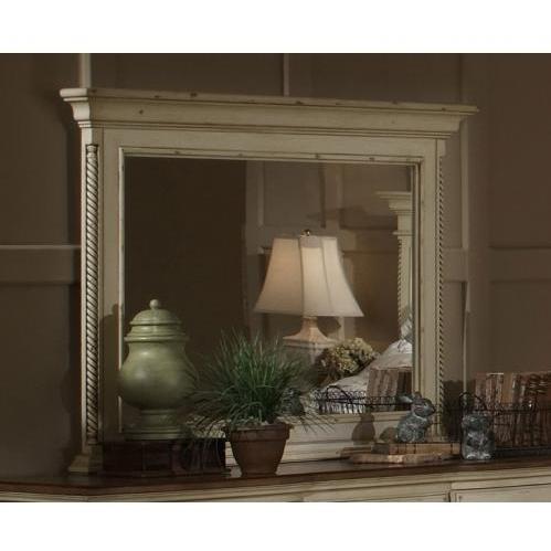 Hillsdale Wilshire Antique White Mirror