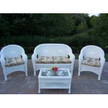 Oakland Living Resin Wicker 4 Piece Seating Set With Cushions
