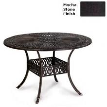 Meadow Decor Magnolia 48 Inch Round Cast Aluminum Table Mocha Stone Finish