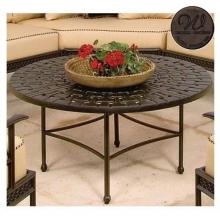Windham Castings 40 Inch Cast Aluminum Round Woven Top Cocktail/Coffee Table Bronze