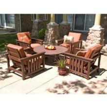 Poly-Wood Recycled Plastic Wood Patio Lounge Set 5 Piece With Table