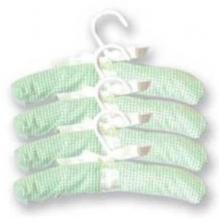 Sage Gingham Seersucker Hangers - 4 Pack