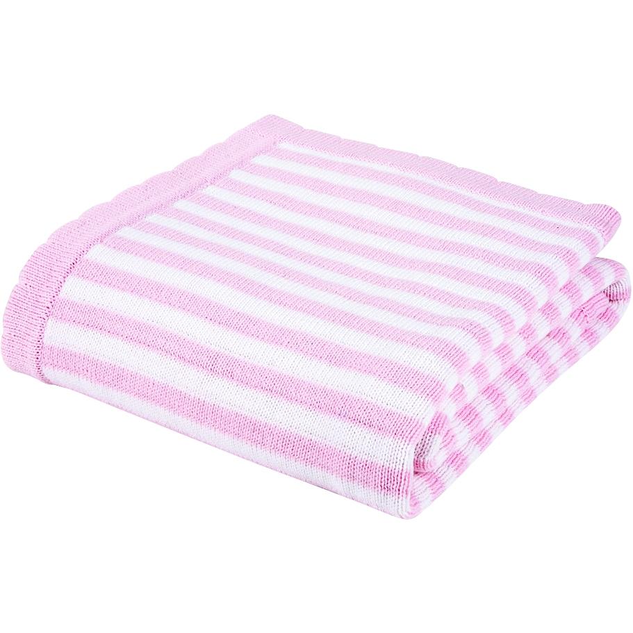 Elegant Baby Stripe Baby Blanket - Pink/White