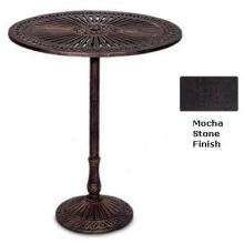 Meadow Decor Magnolia Cast Aluminum 42 Inch Pedestal Bar Table Mocha Stone Finish
