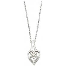 10K WHITE GOLD HEART SHAPED LADIES PENDANT WITH 7 DIAMONDS - Ladies Pendant