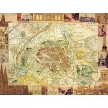 Carte De Paris II Poster Print