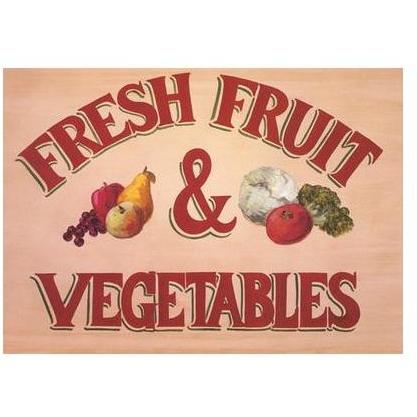 Fruits Vegetables Sign Poster Print