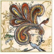 Bird Of Paisley II Poster Print