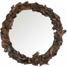 Teak Wood Root Piece Mirror-Round