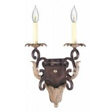 Mystic Rhythm Collection Wall Sconce Dual Light Fixture In Cracked Bronze With Silver Finish - 2 Bulbs